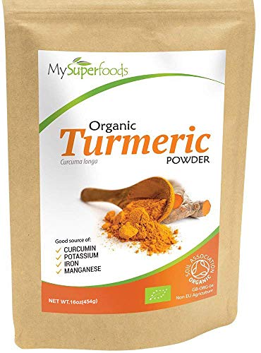 Polvo Orgánico de Cúrcuma (500g), MySuperFoods, Alta concentración de Vitamina C, Calcio, Magnesio, Potasio