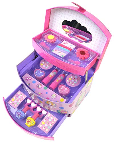 POP GIRL Beauty Vanity Case - Bolso, Maletín y Joyero 3 en 1 con Kit de Maquillaje - Set de Maquillaje para Niñas - Juguetes Niñas - Selección de Productos Seguros