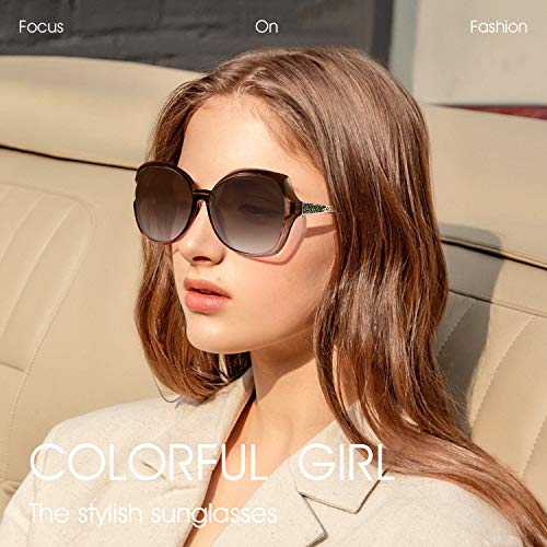 PORPEE Gafas de Sol Mujer Polarizadas, 2020 Gafas de Sol Moda con Tecnología de Incrustación de Diamante - Lente de Nylon Polarizado | UV400 Protection | Resistencia al Deslumbramiento