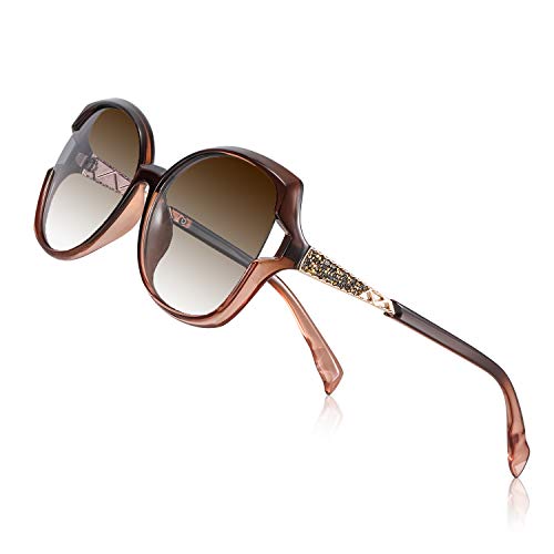 PORPEE Gafas de Sol Mujer Polarizadas, 2020 Gafas de Sol Moda con Tecnología de Incrustación de Diamante - Lente de Nylon Polarizado | UV400 Protection | Resistencia al Deslumbramiento