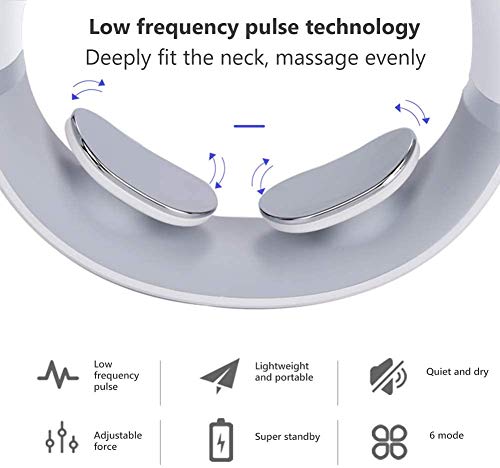 Portátil Cuello Masajeador, Masajeador de Cuello Multifunción,Masajeador de cuello 3D Rotación/16 Velocidades inteligente,Aliviar Rápidamente el Dolor Cervical(Usar en Casa/Oficina/Coche)