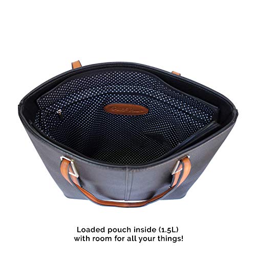 PortoVino Bolso de Vino Clásico (Negro) - Monedero de Moda con Compartimiento Aislado y Oculto - ¡Tiene 2 Botellas de Vino en una Bolsa extraíble!