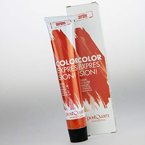 PostQuam - Mascarilla Color Expression, Tinte temporal de pelo - Color Naranja - Pack de 3 unidades - 60 gr