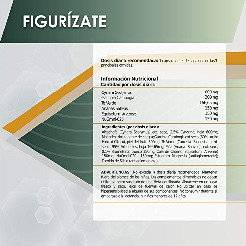 Potente adelgazante con acción quemagrasas | Con garcinia cambogia, té verde | Reductor del apetito | Potente termogénico y moldeador corporal | Fórmula para eliminar grasa y perder peso | 90 cápsulas