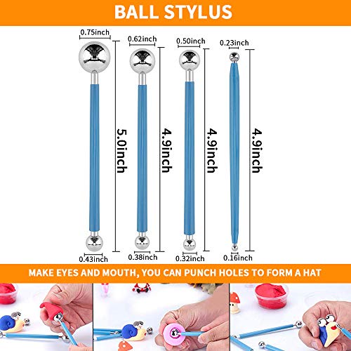 Powcan Herramientas arcilla polimérica, modelado herramientas escultura arcilla con tamaño forma variada, proyectos decoración tartas barro y arte uñas, 24 piezas