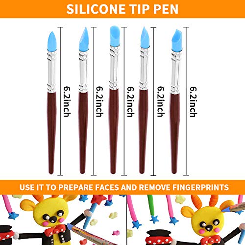 Powcan Herramientas arcilla polimérica, modelado herramientas escultura arcilla con tamaño forma variada, proyectos decoración tartas barro y arte uñas, 24 piezas