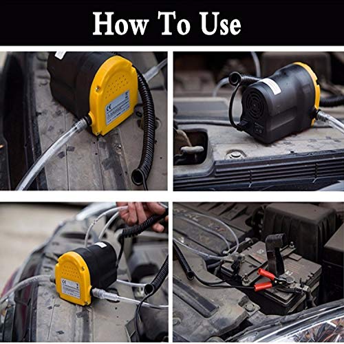 Poweka Bomba de Extracción de Aceite 60W 12V Bomba de Aceite de Aspiración para Automóviles/Motocicletas/Barcos/Caravanas/Camiones, Bomba de Transferencia de Aceite y Diesel