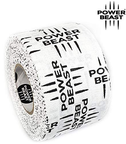 Power Beast Tape. Weight Lifting & Hook Grip Tape | Protege Pulgares y Dedos. Cinta Flexible Adhesiva. Entrenamiento Crossfit, Calistenia, Levantamiento de Pesas | Medida 3.8 cm x 9 m (Blanco)
