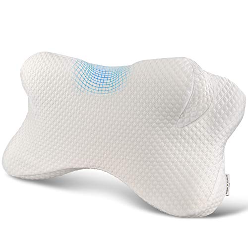 Power Of Nature Almohada Cervical, Almohada Ergonómica con Memoria de Forma para Dormir de Lado/Espalda/estómago, para aliviar el Dolor de Cuello y Hombros, Funda Lavable de Diseño (68 * 36 * 16CM)