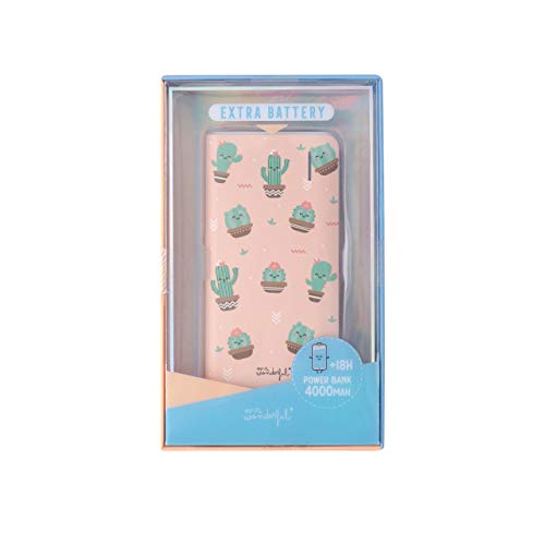 Powerbank de 4.000 mAh Mr. Wonderful de Cactus Rosa