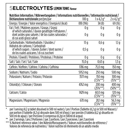 PowerBar 5 Electrolytes Lemon Tonic 12x10Tabs - Pastillas Efervescentes con 5 Electrolitos