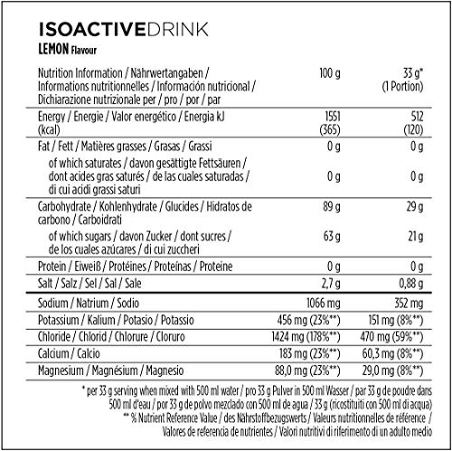 PowerBar Isoactive Lemon 600g - Bebida Deportiva Isotónica - 5 Electrolitos + C2MAX