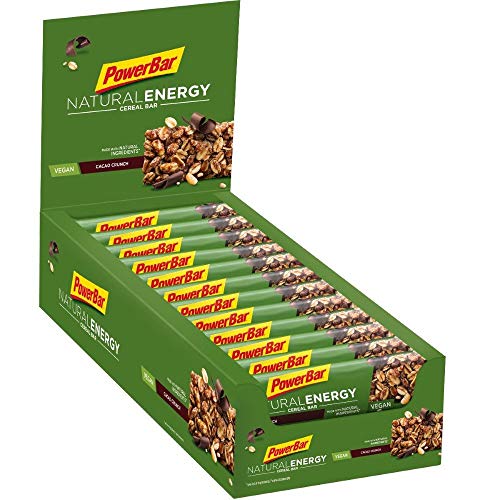 PowerBar Natural Energy Cereal Cacao Crunch 24x40g - Barras de Energía de Carbohidratos Veganos + Magnesio