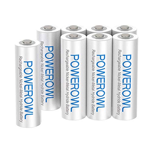 POWEROWL Pilas Recargables AAA Precarga 1000mAh Alta Capacidad 1.2V Ni-MH Recargable AAA Pilas Baja Autodescarga (8 Piezas, Recargable Aproximadamente 1200 Veces)