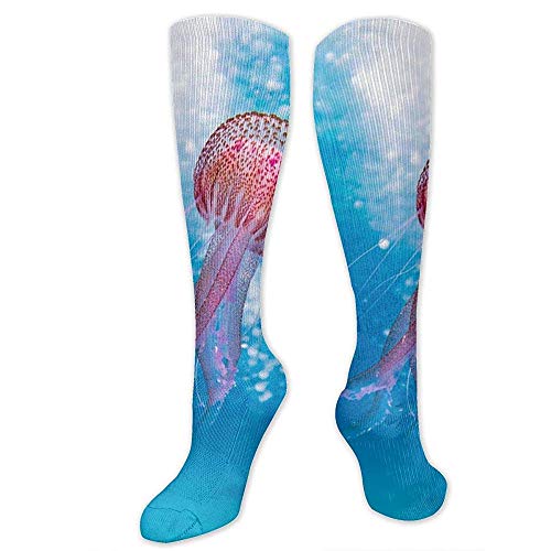 PPPPPRussell Novelty Socks Meduse Nuotate in acqua Novità Calze per donna, ragazza, ragazzo, calze divertenti per corsa, sport, viaggi, tutti i giorni [8,5X50 Cm]