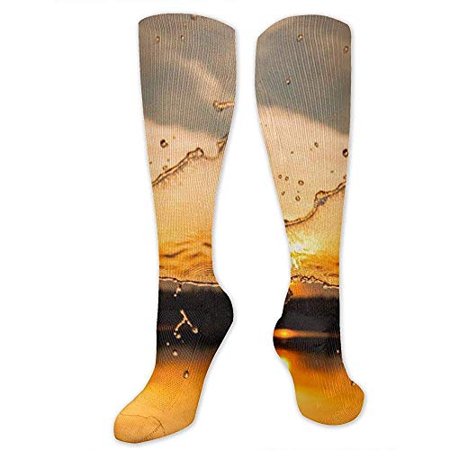 PPPPPRussell Novelty Socks Spruzza acqua nei calzini della novità del tramonto per signore, ragazze, ragazzi, calze divertenti per calze da corsa, sport, viaggi, tutti i giorni [8,5X50 Cm]