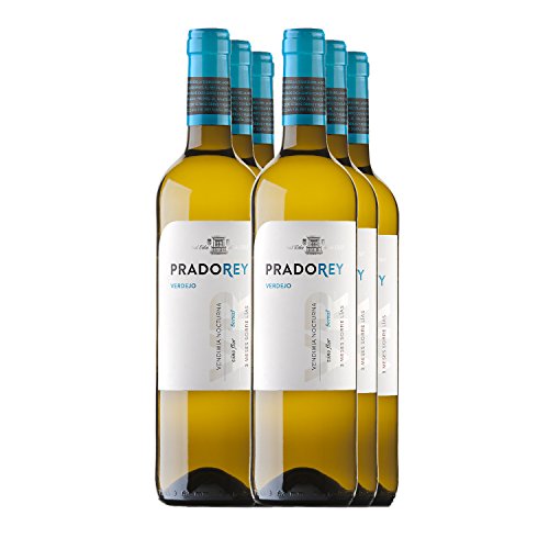 PRADOREY Verdejo - Vino blanco - Verdejo - Vino de la tierra de Catilla y León - Vendimia Nocturna - Elaboración con sistema boreal - 6 Botellas - 0,75 L