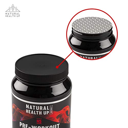 Pre entreno con arginina y creatina para un mejor rendimiento deportivo – Pre-entreno con vitaminas B3 y B6 para el crecimiento muscular – Sabor frutas del bosque – 330 gramos (Frutas del Bosque)