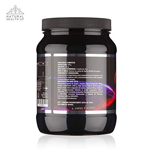 Pre entreno con arginina y creatina para un mejor rendimiento deportivo – Pre-entreno con vitaminas B3 y B6 para el crecimiento muscular – Sabor frutas del bosque – 330 gramos (Frutas del Bosque)