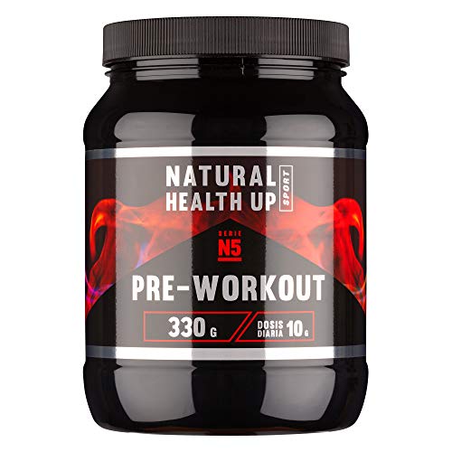 Pre entreno con arginina y creatina para un mejor rendimiento deportivo – Pre-entreno con vitaminas B3 y B6 para el crecimiento muscular – Sabor frutas del bosque – 330 gramos (Frutas del Bosque)