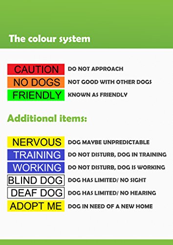 Precaución (no aproximadamente), arnés para perro con código de color rojo que no tire L-XL evita accidentes por advertencia a otros de su perro por adelantado