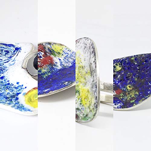 Precioso colgante colección “Barcelona” realizado en plata de ley y esmalte al fuego. Pieza única de diseño ideal para cualquier ocasión.