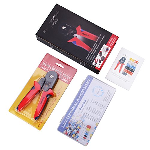 Preciva CP621200-1200 pcs Crimpadora Terminales Alicates con Conectores Cable, Cobre profesional para engastar con 0.25~10.00 mm²