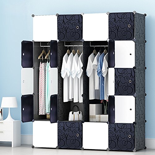 PREMAG Armario portátil para Colgar la Ropa, ropero Combinado, Armario Modular para Ahorrar Espacio, Ideal Organizador de Almacenamiento Cubo para Libros, Juguetes, Toallas (20-Cube)