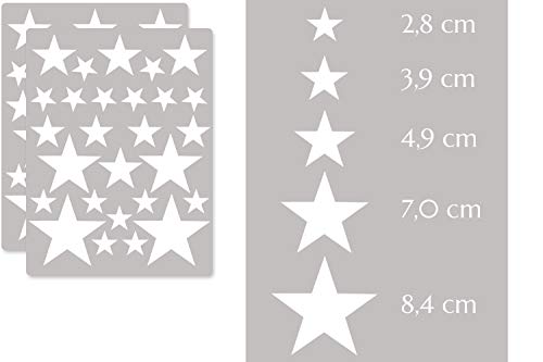 PREMYO 54 Estrellas Pegatinas Pared Infantil - Vinilos Decorativos Habitación Bebé Niños - Fácil de Poner Blanco