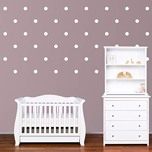 PREMYO 70 Puntos Pegatinas Pared Infantil - Vinilos Decorativos Habitación Bebé Niña Niños - Fácil de Poner Blanco