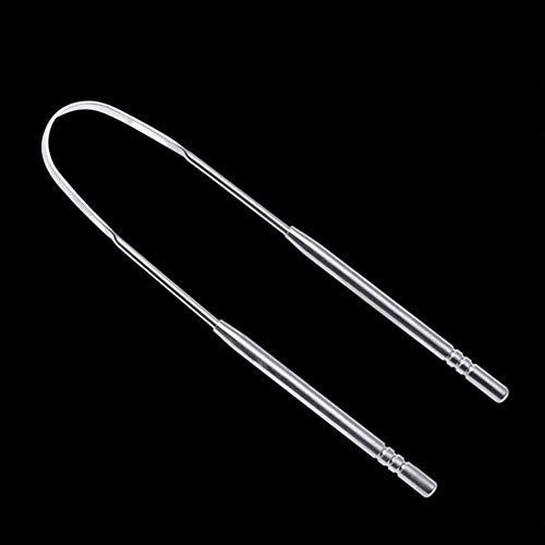 Prenine Limpiador de raspador de Lengua de Acero Inoxidable, Limpieza de Aliento Fresco Cepillo de Dientes de Lengua Recubierto Herramientas de Cuidado de higiene Oral
