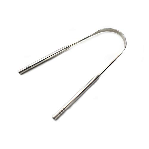 Prenine Limpiador de raspador de Lengua de Acero Inoxidable, Limpieza de Aliento Fresco Cepillo de Dientes de Lengua Recubierto Herramientas de Cuidado de higiene Oral