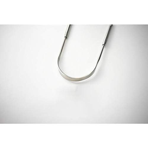 Prenine Limpiador de raspador de Lengua de Acero Inoxidable, Limpieza de Aliento Fresco Cepillo de Dientes de Lengua Recubierto Herramientas de Cuidado de higiene Oral