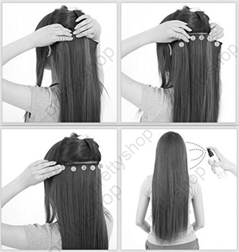 PRETTYSHOP XXL 60cm Clip-In-Extensions Tupé Alargamiento del cabello Aumento del cabello Postizo resistente al calor C57