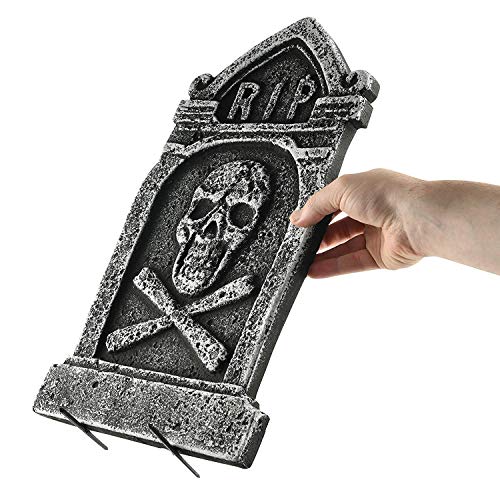 PREXTEX Paquete de 4 Adornos de Halloween de 43,2 cm lápidas Rip de Cementerio de Espuma Ligera Decoraciones de Halloween Rip