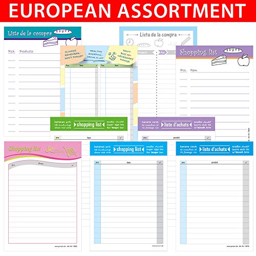 Pricaro Allerlei - Lista de la compra (magnético, A6, 25 hojas, 5 unidades), color azul claro