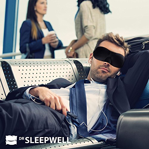 Prima antifaz para dormir - Opaco totalmente - Tapones para los oídos incluido - Máscara del sueño de DrSleepwell - Antifaces para dormir bien - Dormir con antifaz - Gafas para dormir - En todas partes dormir con máscara para dormir de DrSleepwell - Másca