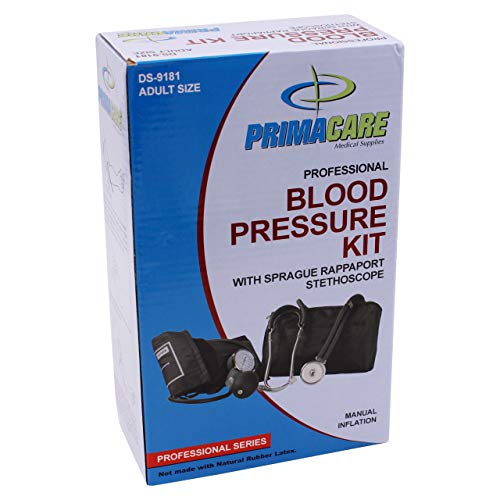Primacare Medical Supplies DS-9181 - Kit profesional de medición de tensión arterial (con estetoscopio Sprague-Rappaport)