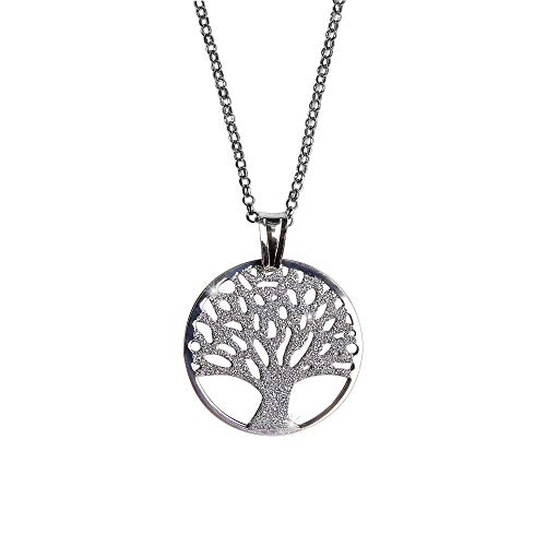 Principio® – Collar para mujer árbol de la Vida Plata 925 – Fabricado en Italia – joyas Chica Original ajustable con Bonita caja de regalo