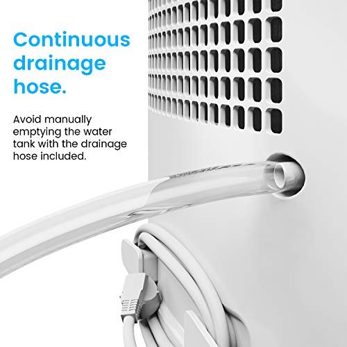 Pro Breeze Deshumidificador 12L / día con Pantalla Digital de Humedad, Modo de Reposo, Drenaje Continuo, Secado de Ropa y Temporizador de 24 Horas: Ideal para Humedad y condensación