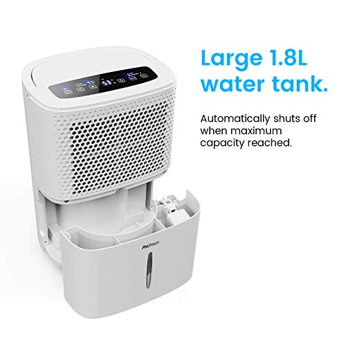 Pro Breeze Deshumidificador 12L / día con Pantalla Digital de Humedad, Modo de Reposo, Drenaje Continuo, Secado de Ropa y Temporizador de 24 Horas: Ideal para Humedad y condensación