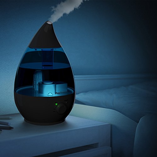 Pro Breeze Humidificador Ultrasónico de 3,8 L, Depósito de Agua de Gran Capacidad, Bandeja Difusor de Aroma, Luz Nocturna y Apagado Automático