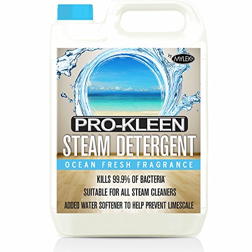 Pro-Kleen MY272 Detergente de vapor - Fragancia Ocean Fresh, Solución de limpieza de alto concentrado con suavizante de agua integrado - Apto para todas las máquinas de mopa eléctrica 5L, líquido