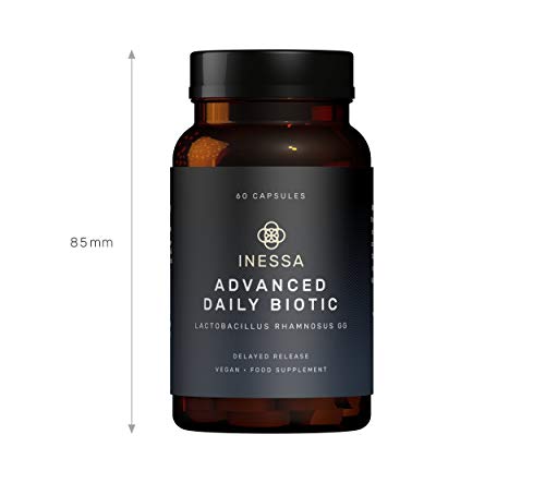 Probiótico para el Equilibrio de la Flora Intestinal de Inessa Wellness | 60 Cápsulas de Probióticos Lactobacillus Rhamnosus GG, los Lactobacilos más Estudiados | Veganos | Tratamiento de 2 meses