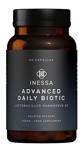 Probiótico para el Equilibrio de la Flora Intestinal de Inessa Wellness | 60 Cápsulas de Probióticos Lactobacillus Rhamnosus GG, los Lactobacilos más Estudiados | Veganos | Tratamiento de 2 meses