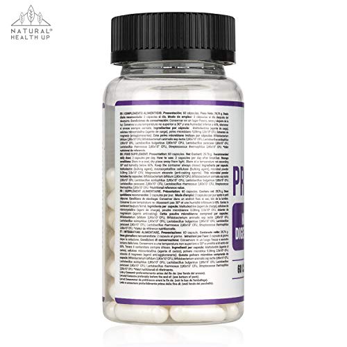 Probióticos con L. Acidophilus, L. Paracasei y B. Bifidum para mejorar la salud digestiva e intestinal – Ayuda contra problemas de colon irritable y estreñimiento - 7 cepas amplio espectro (60 Cáps.)