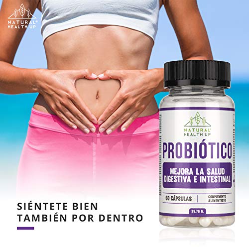 Probióticos con L. Acidophilus, L. Paracasei y B. Bifidum para mejorar la salud digestiva e intestinal – Ayuda contra problemas de colon irritable y estreñimiento - 7 cepas amplio espectro (60 Cáps.)