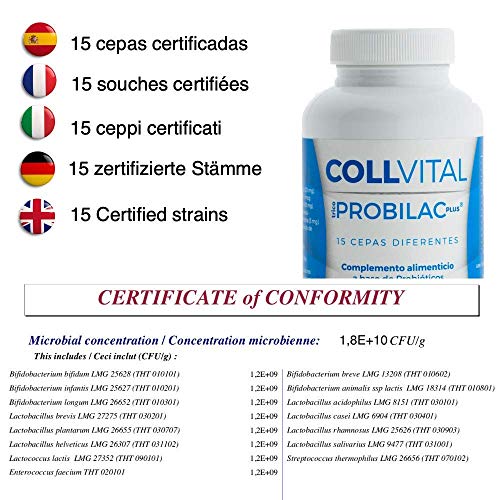 Probióticos y prebioticos veganos con 15 cepas | 90 cápsulas tratamiento probiotico para 3 meses | Mejora las defensas y la flora intestinal | lactobacillus y Bíprobioticos