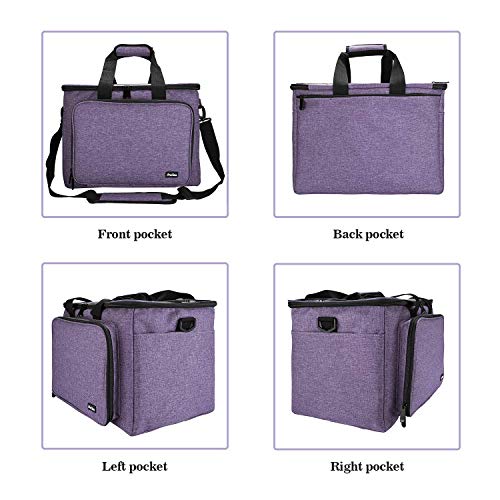ProCase Bolsa Almacenaje Grande para Tejer (Bolsa Sola SIN Accesorios), Bolso de Gran Capacidad Sin Tapa con Divisor Interno para Guardar Hilos, Ganchillos de Crochet, Madeja, Ovillo, Agujas -Lila