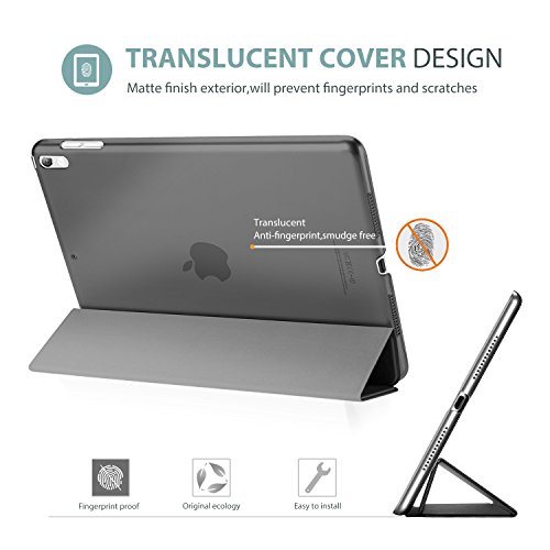 ProCase Funda 10,5” iPad Pro 2017/iPad Air 2019, Estuche Inteligente Ultra Delgada Ligera con Soporte Reverso Translúcido Esmerilado para iPad Air 3.ª Generación/iPad Pro 10.5 Pulgadas -Plomo